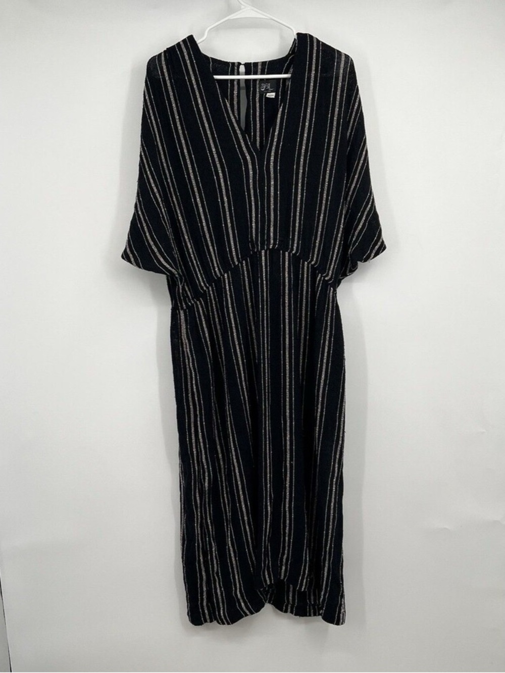 Black Striped V-Neck Women’s Dress
